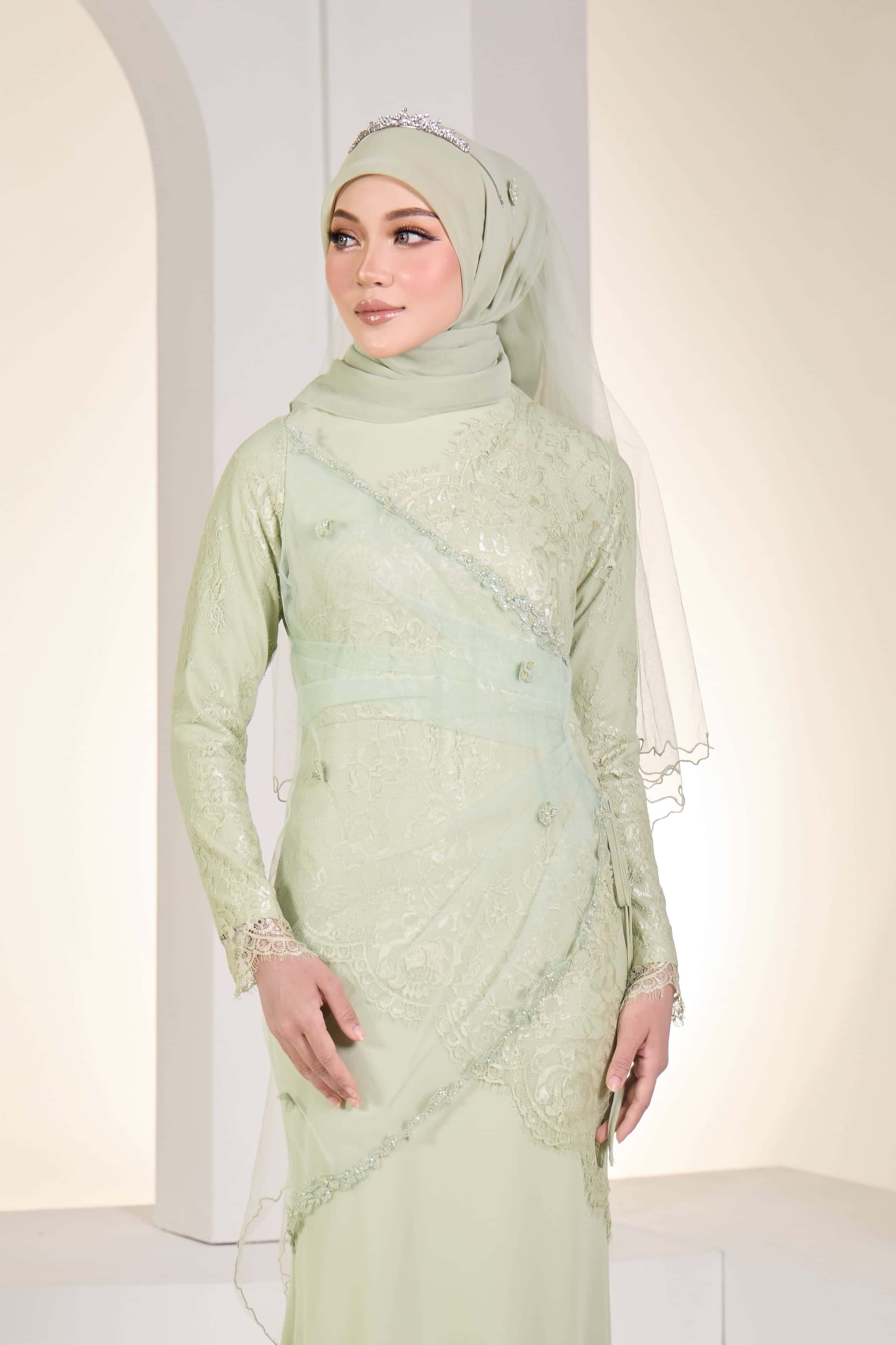 EDWINA BRIDE DRESS (GREEN TEA) - Image 3